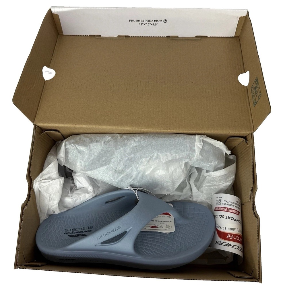 NIB Skechers GO Recover Refresh Contend 3 PT Thong Sandal Blue Women Sz 7